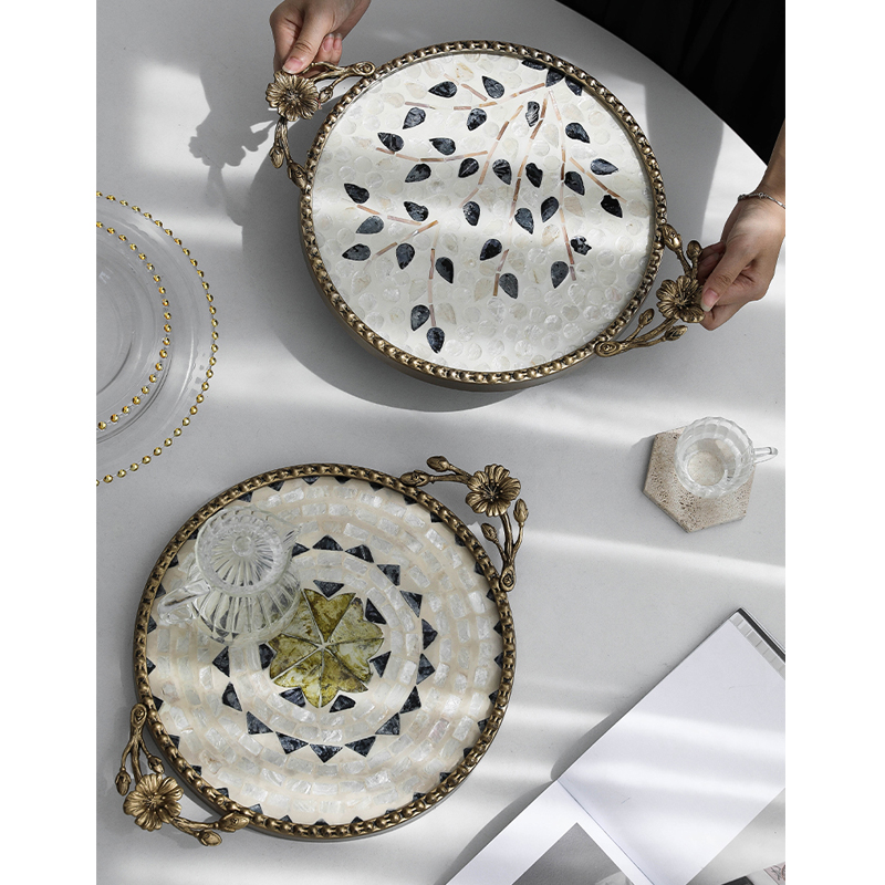 Luxury Skincare Tray - Креативный роскошный металлический поднос с украшением