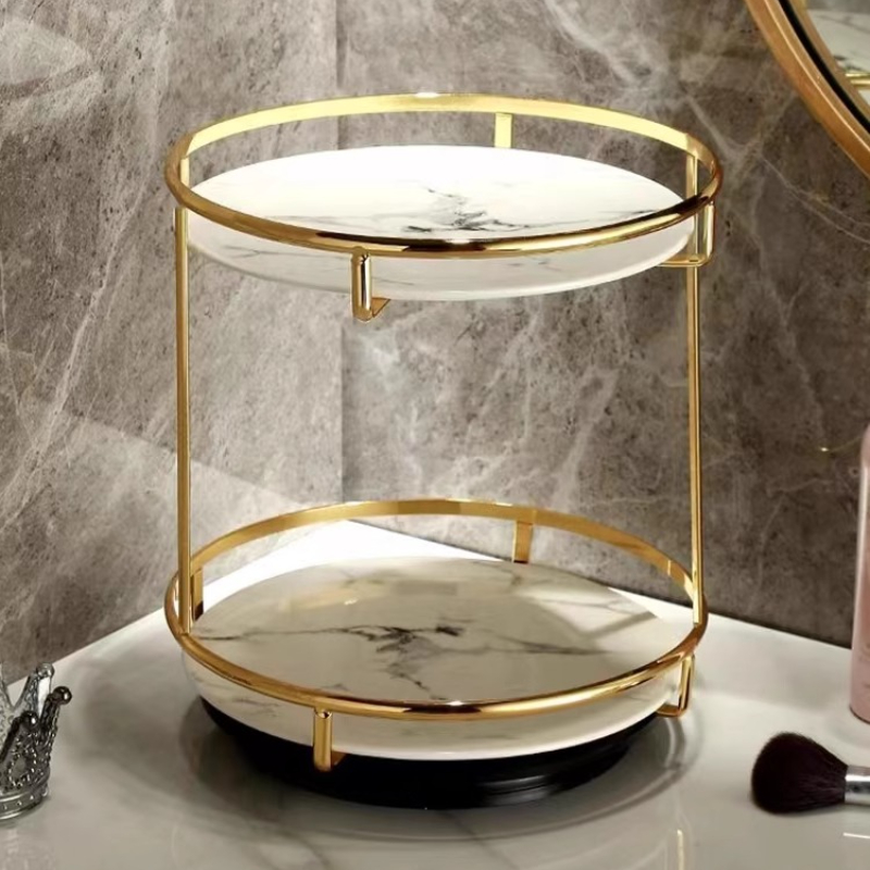 Luxury Skincare Tray - Латунный двухъярусный лоток для хранения духов,