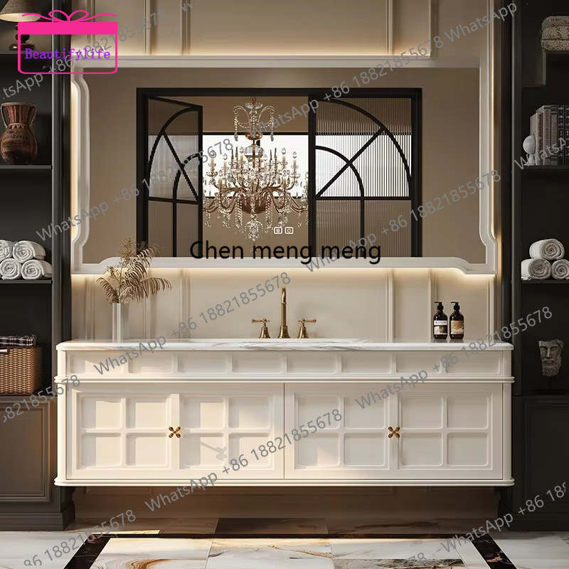 Luxury Skincare Display - YL Французский ретро-шкаф для ванной комнаты: