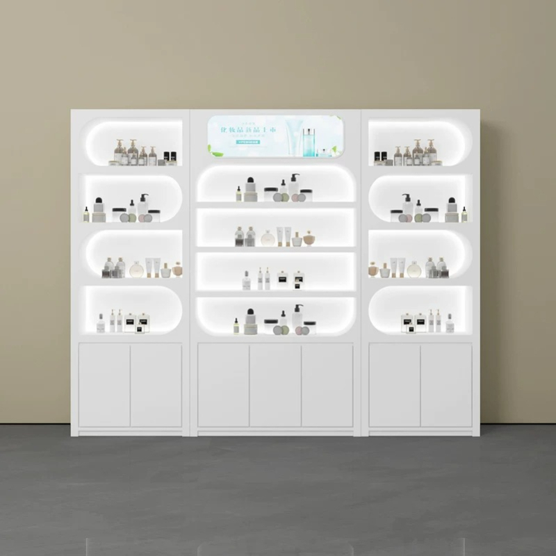 Luxury Skincare Display - Скандинавский минималистичный витринный шкаф для салона