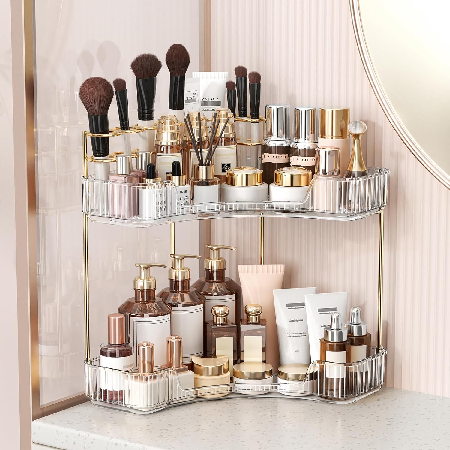 Двухуровневая прозрачная полка – обзор и цена Luxury Skincare Tray